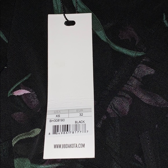 NWT BB Dakota Sarah Sheer Floral Ruffle Dress XS - Picture 15 of 16